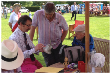 Harry & Son with Robert Tilney at AR show looking at Victory Bell Wed' 8th June 2016.fw